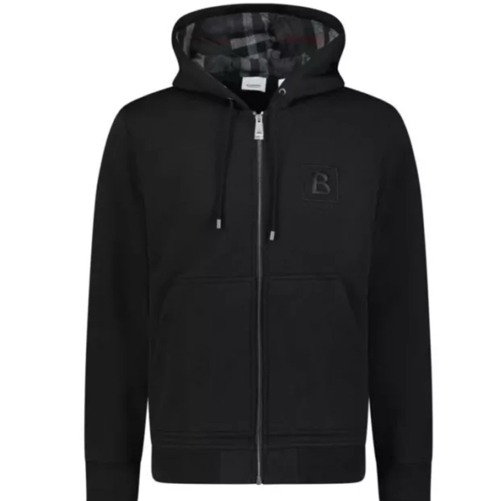 NWT Burberry Fordson BBOX Men’s Black Zip Hoodie Sz M